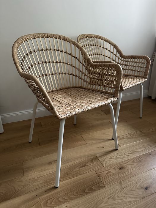 2 krzesła rattanowe ikea nilsove