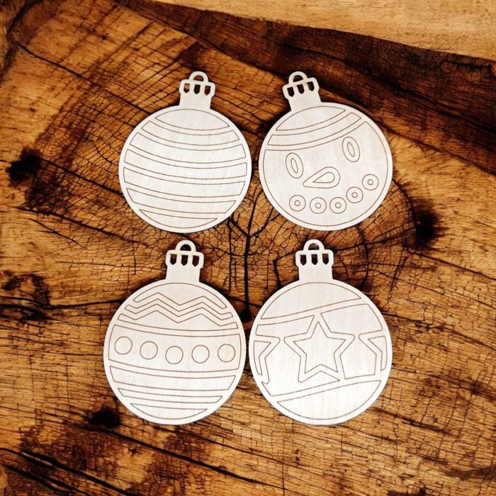 Zestaw Drewnianych Bombek, Baniek Do Malowania, OZDOBY ŚWIĄTECZNE, DIY