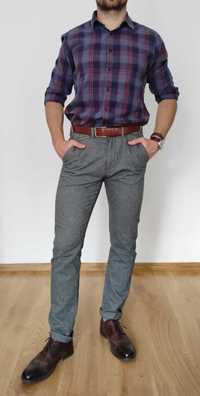Koszula męska w kratę Bawełna Vistula rozmiar L Super Slim Fit