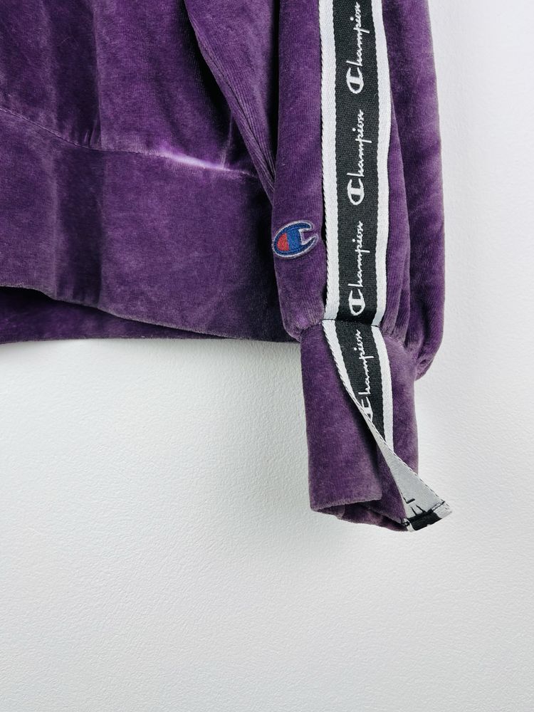 Fioletowa bluza welurowa damska Champion rozmiar XS fit S hoodie