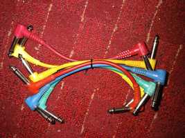Гитарные патч кабели 1/4 прямоугольный педалборд между педалями 6 штук