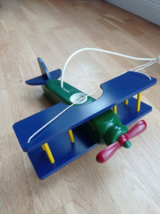 Żyrandol lampa sufitowa samolot drewniany