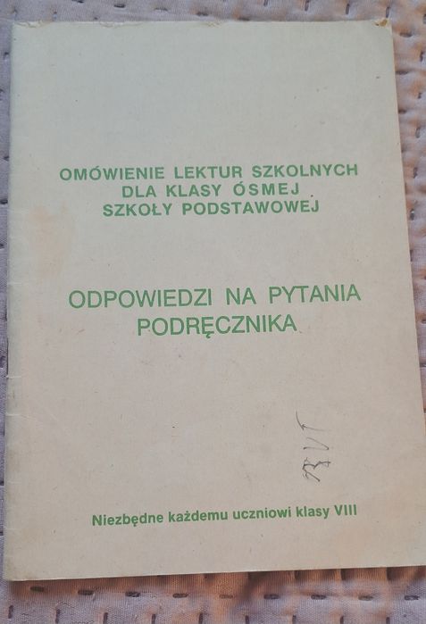 Książeczka omówienie lektur szkolnych klasy 8 szkoły podstawowej