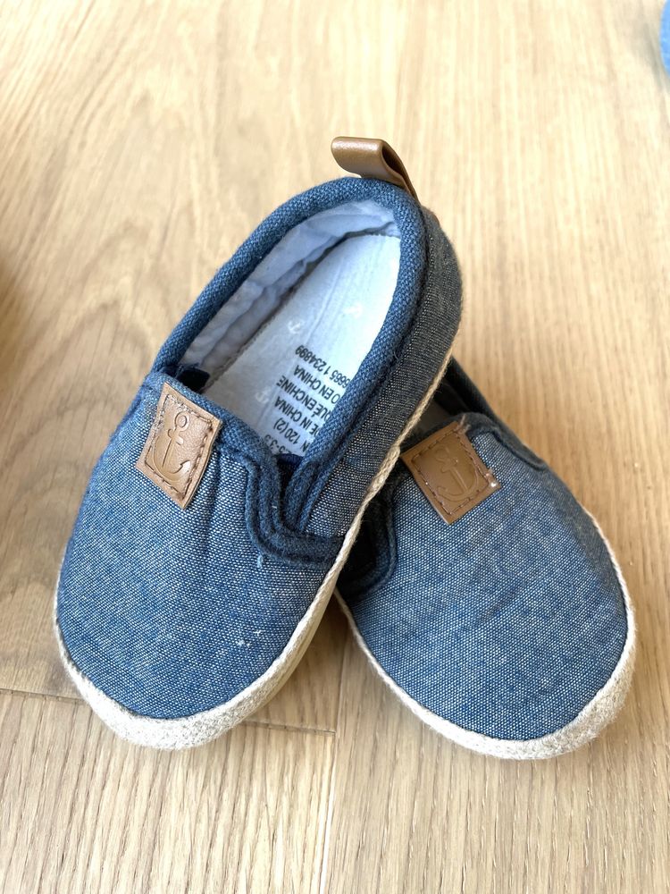 Buciki chłopięce espadryle do sesji 18-19 H&M hm kotwica