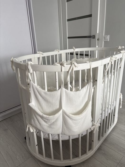 Овальне ліжечко-трансформер IngVart SMART BED ROUND 9-в-1