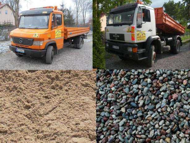 Piasek żwir kamień płukany czarnoziem gruz kruszony pospółka humus