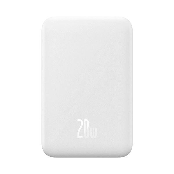 Powerbank Baseus Magnetic Mini 20000 mAh 20W - biały + kabel USB-C / U