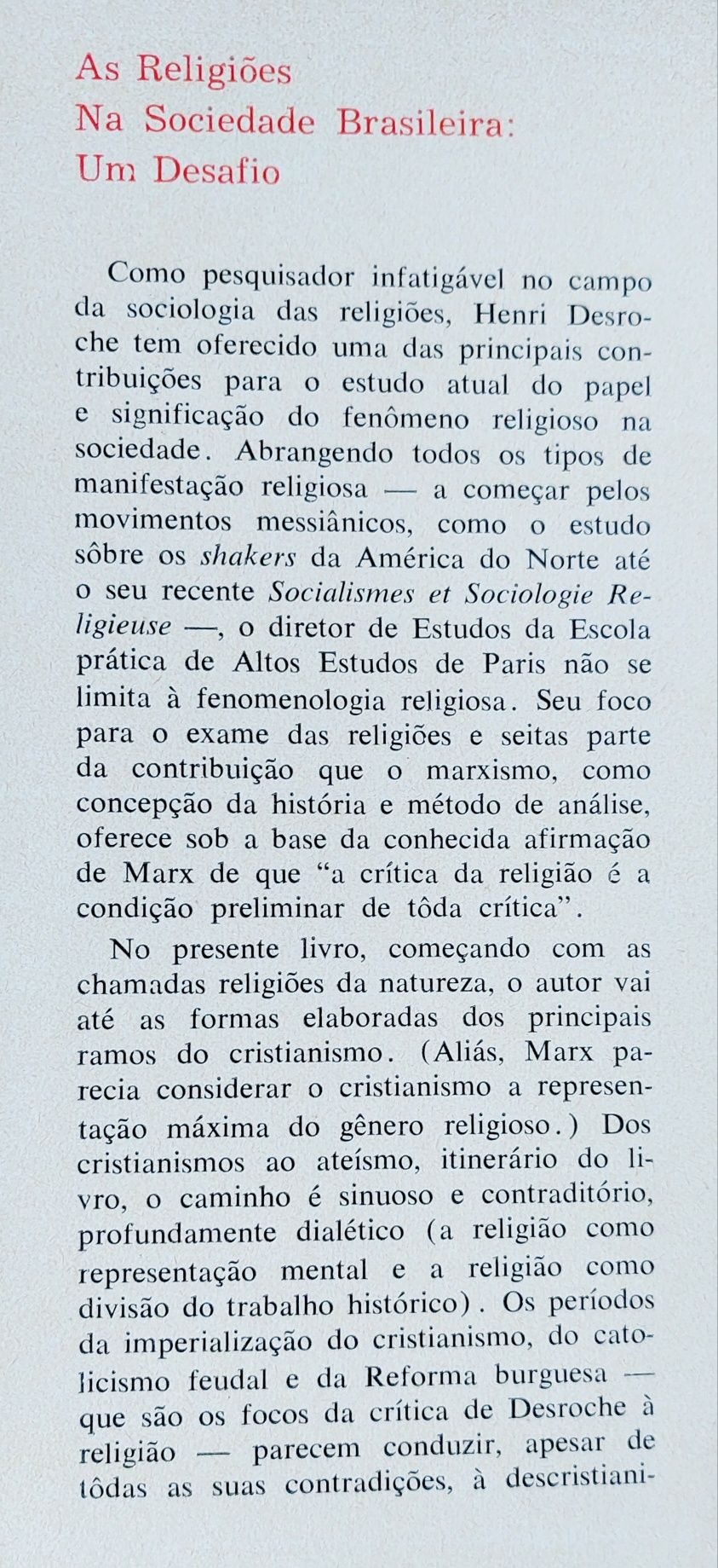 O Marxismo e as Religiões