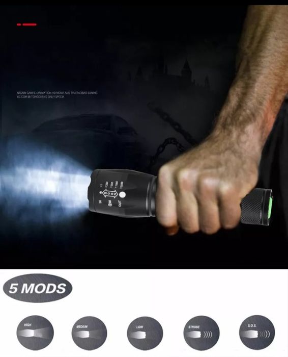Lanterna tática LED T6 1000 lumens