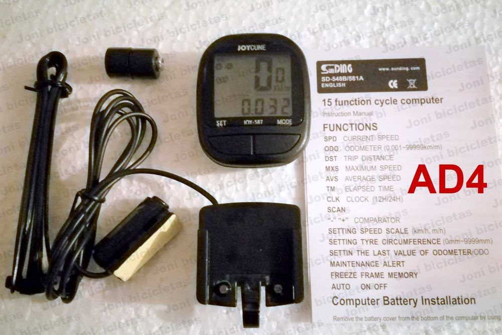 Computador de bicicleta (velocímetro, conta-quilómetros,etc)
