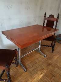 Stół stolik jadalny ława Vintage PRL rozkładany drewniany Połysk