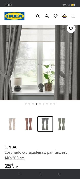Cortinados LENDA 140x300cm, IKEA. NOVO