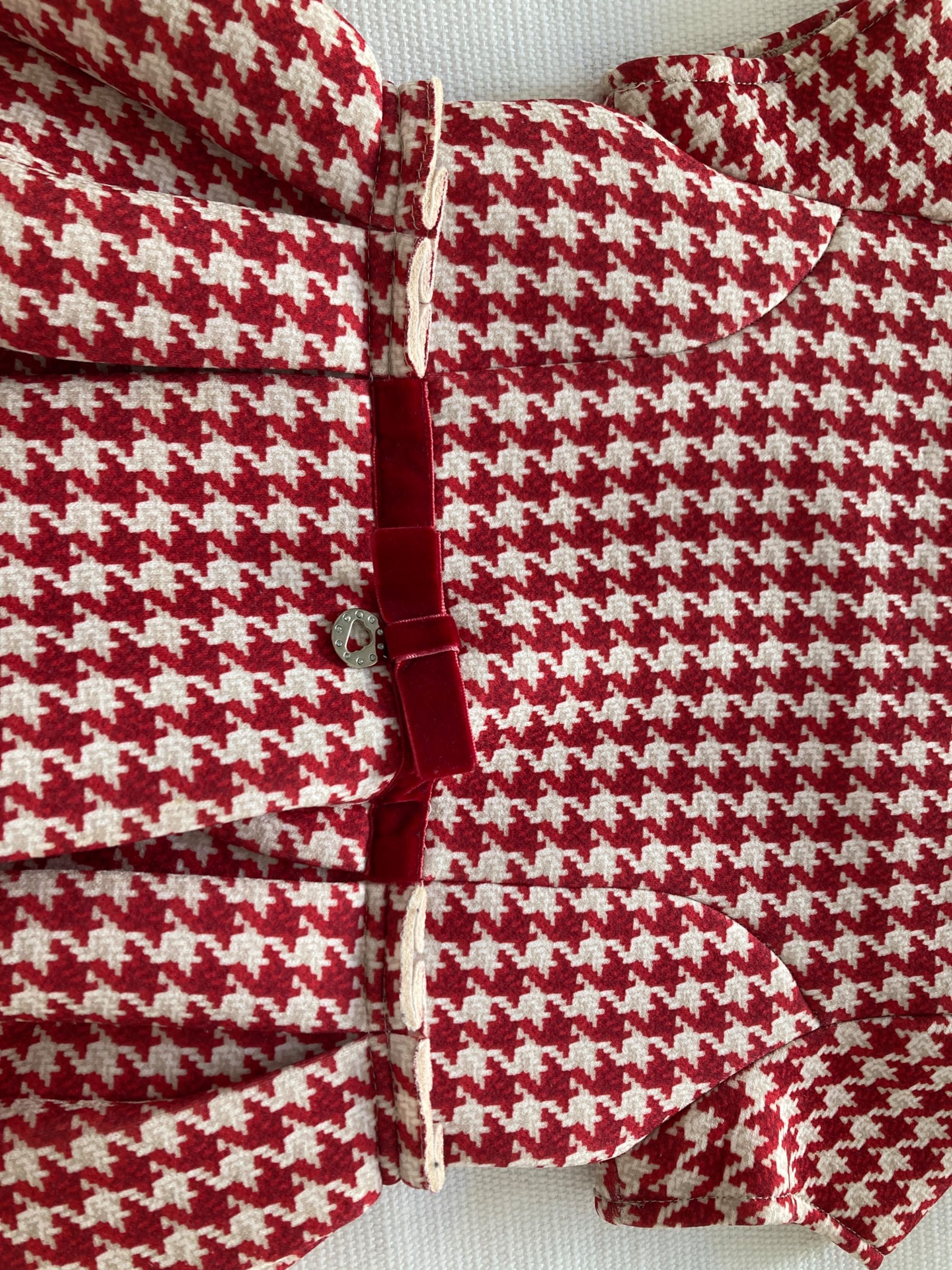 Vestido vermelho e branco menina