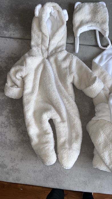 Конверт комбинезон  шапочка на виписку тедди