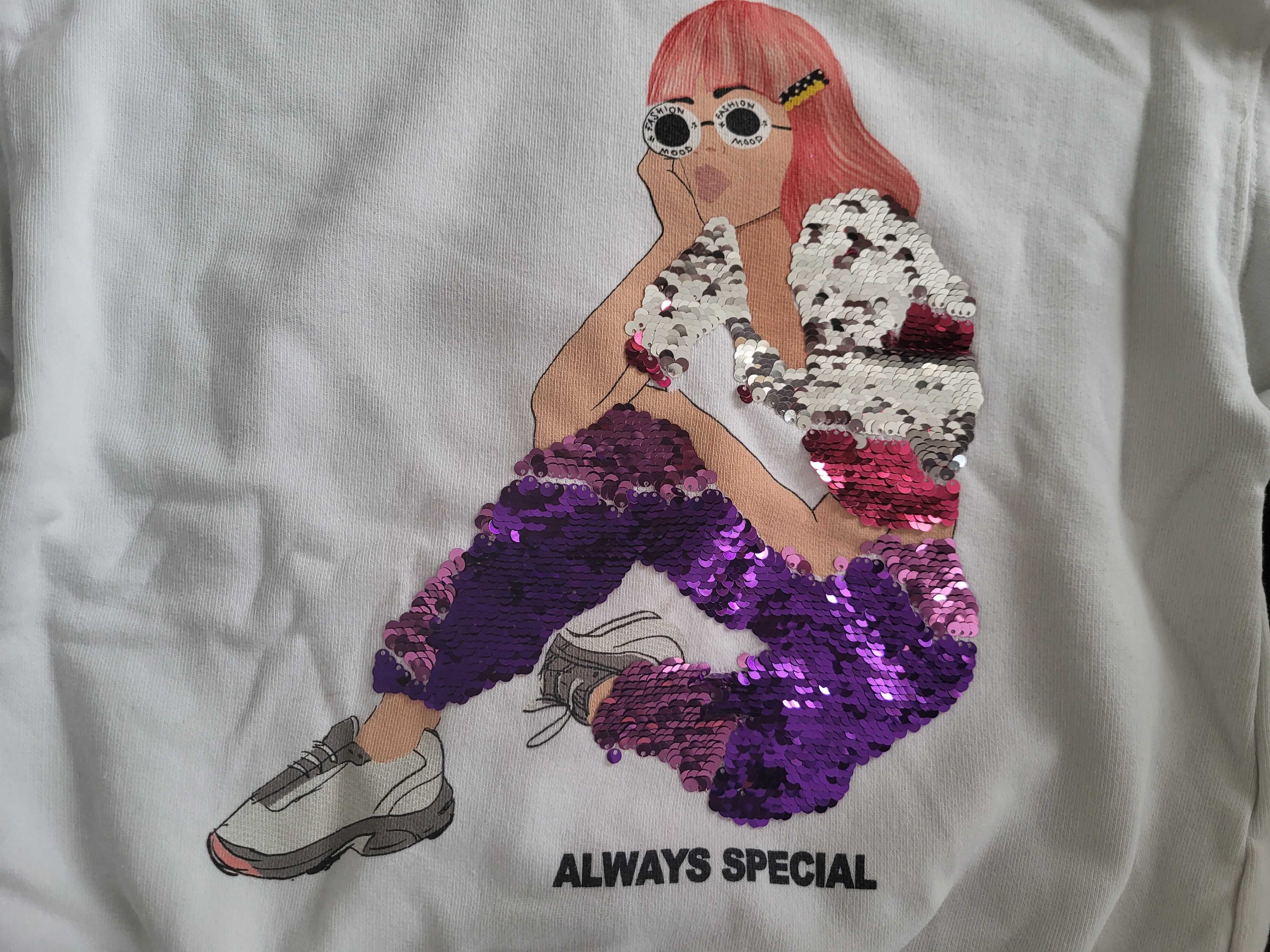 Prześliczna bluza zara r. 140 z cekinami stan super