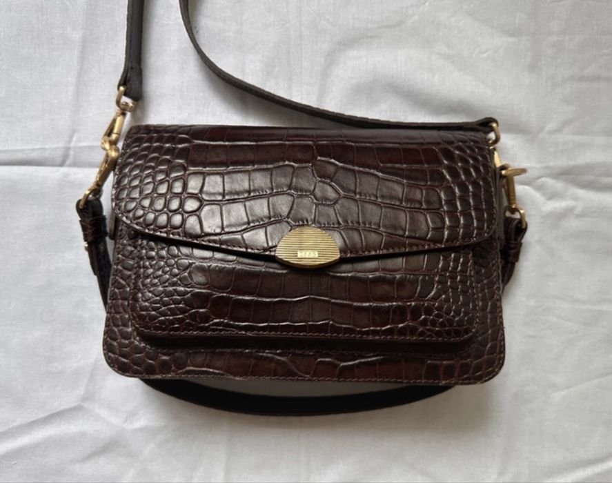 Daag Lynette brązowa crocco skóra naturalna nowa