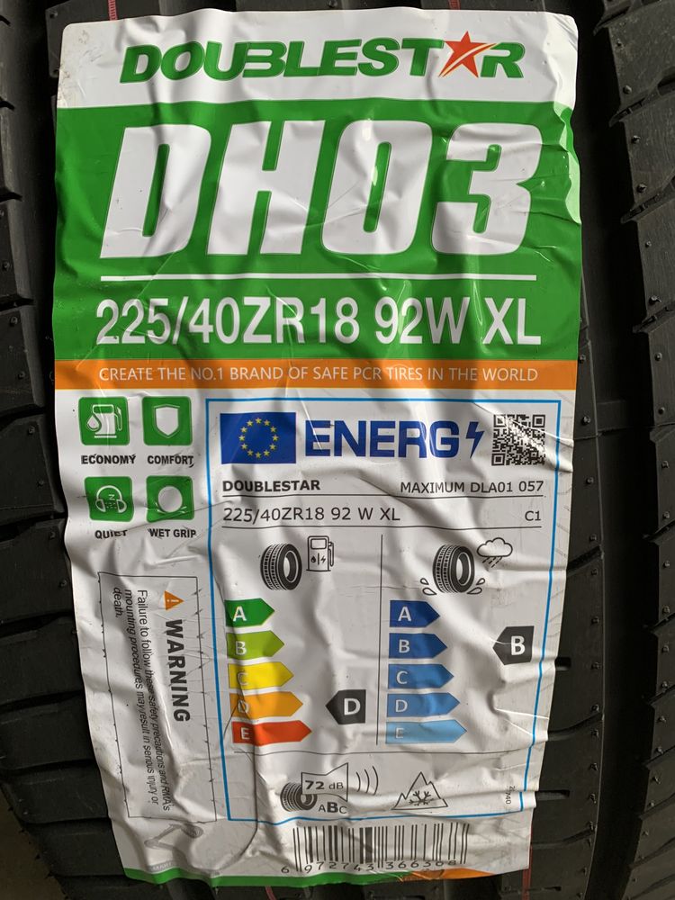 (8шт) нові 225/40R18 Doublestar Maximum DH03 (92W) літні шини