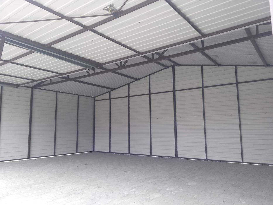 Garaż blaszany 7x5 profil ral 7016 grafit filc panel poziomy