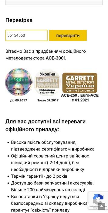 Металошукач Garrett ACE 300i