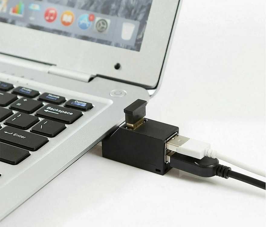 Mini HUB aktywny rozdzielacz 3 Porty USB PC Laptop Szybki * Video-Play