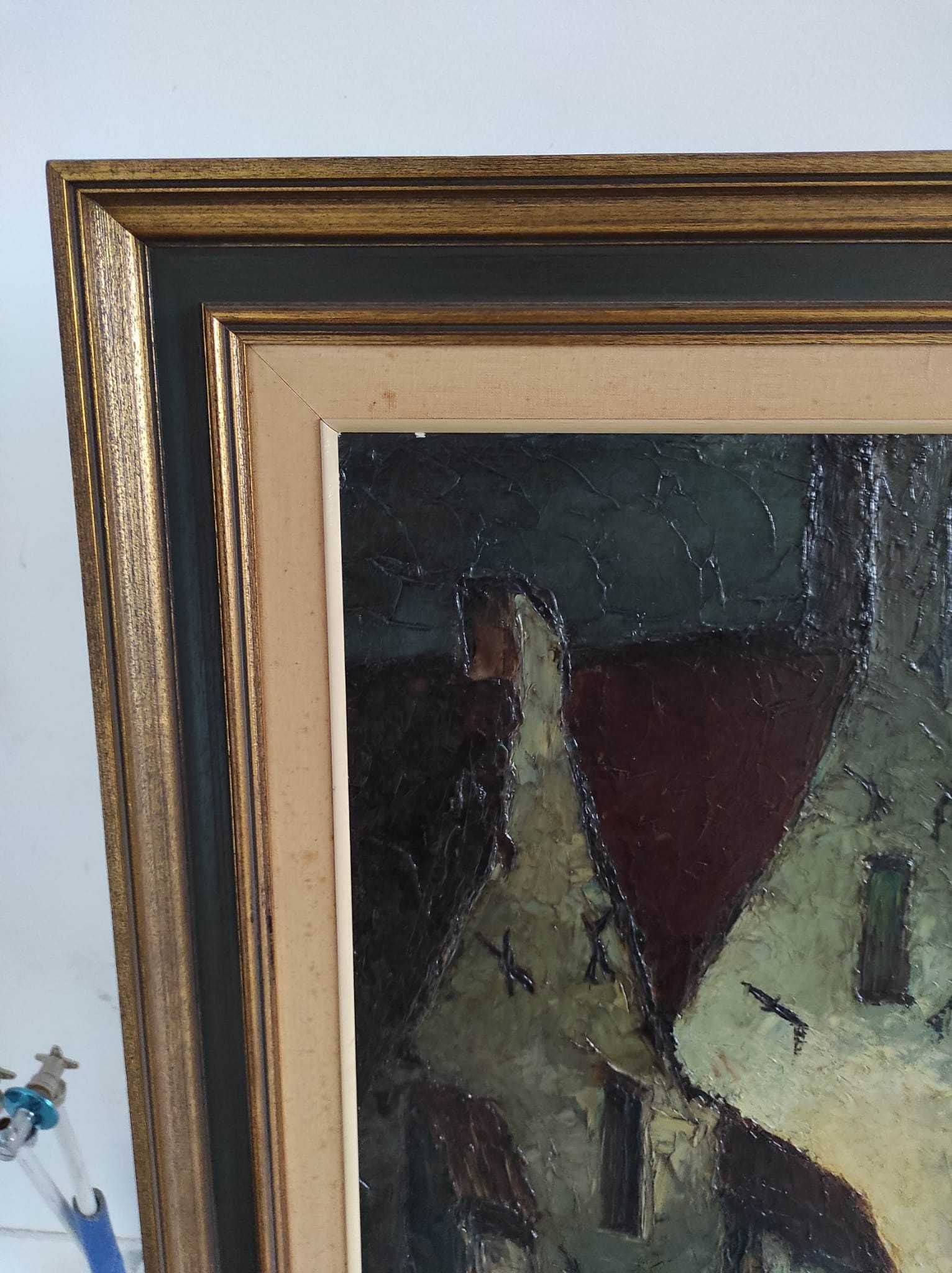 Obraz z drewnianą ramą 88x78cm Ksiądz po kolędzie