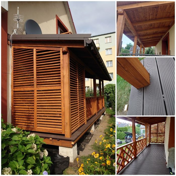 Taras Dach Wiata Pergola Balustrada Konstrukcja Schody Podbitka