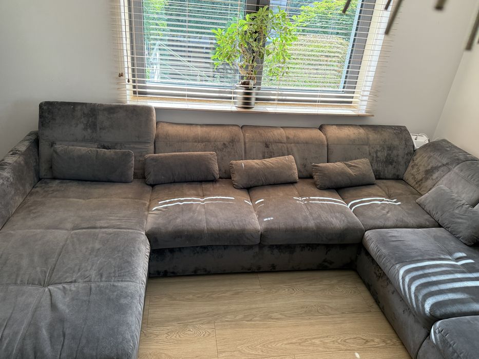 Kanapa szara duza 3,5m sofa rogówka