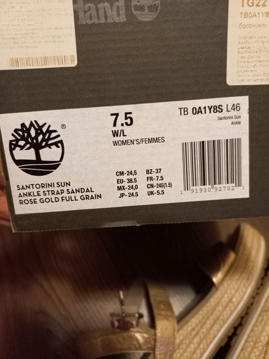 Босоножки Timberland золото кожа