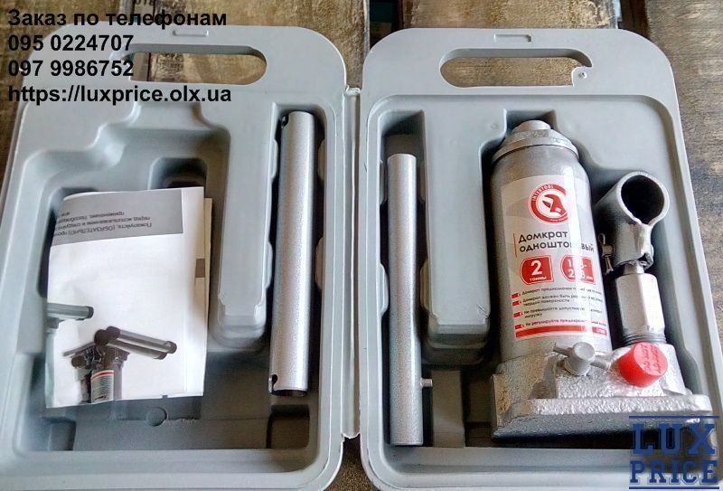 Домкрат "стовпчик" одноштоковий 2 т, в кейсі INTERTOOL GT0051