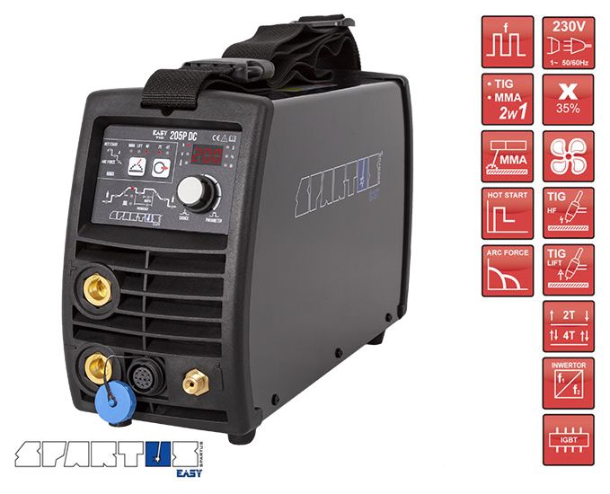 Spawarka Tig Spartus EasyTig 205P + uchwyt ze sterowaniem 8m