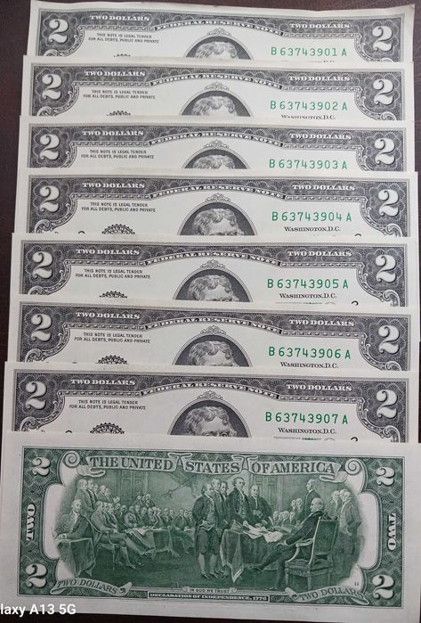 8 x 2 $ T. Jefferson men New Jork 2017 r seria "A"-po kolei mennicze
