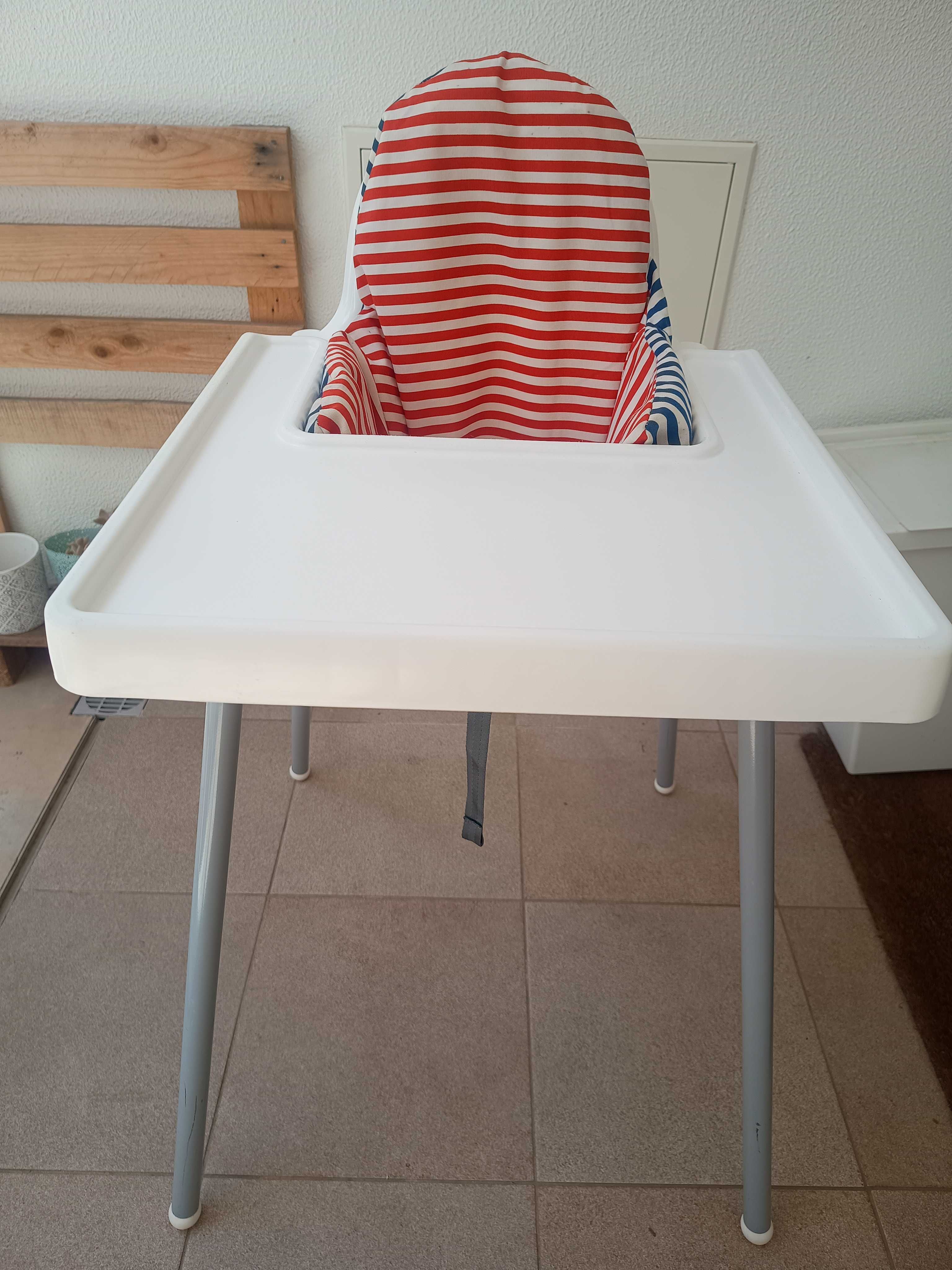 Cadeira alta c/ tabuleiro + almofada de apoio e capa - IKEA