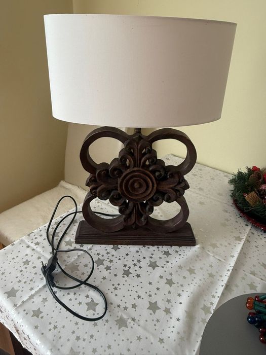 Vintage lampa z abażurem