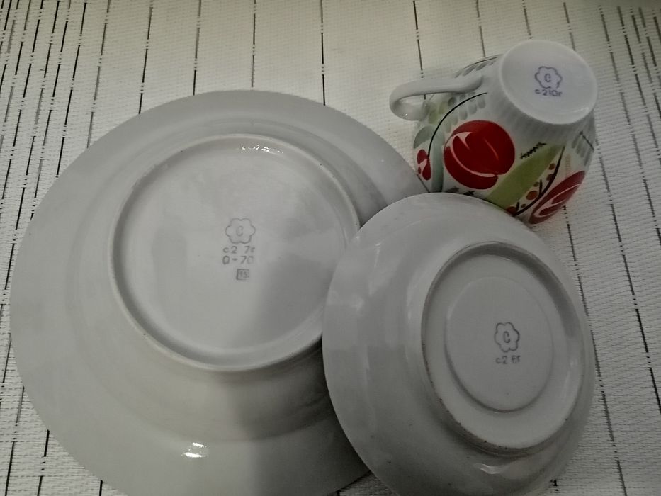 Фарфор/порцеляна. Чайна пара+тарілка. Сумський ФЗ.