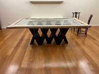 Mesa de jantar de vidro temperado 2.20 m x 1.20 m (Nova)