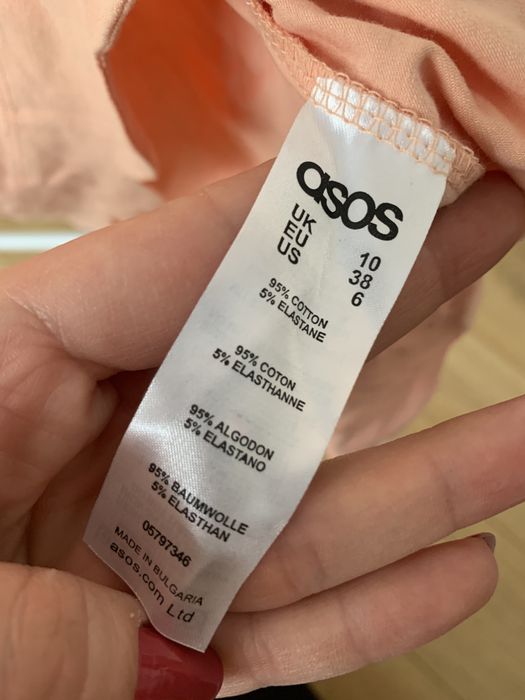 Koralowa śliczna sukienka ciążowa ASOS rozm.M
