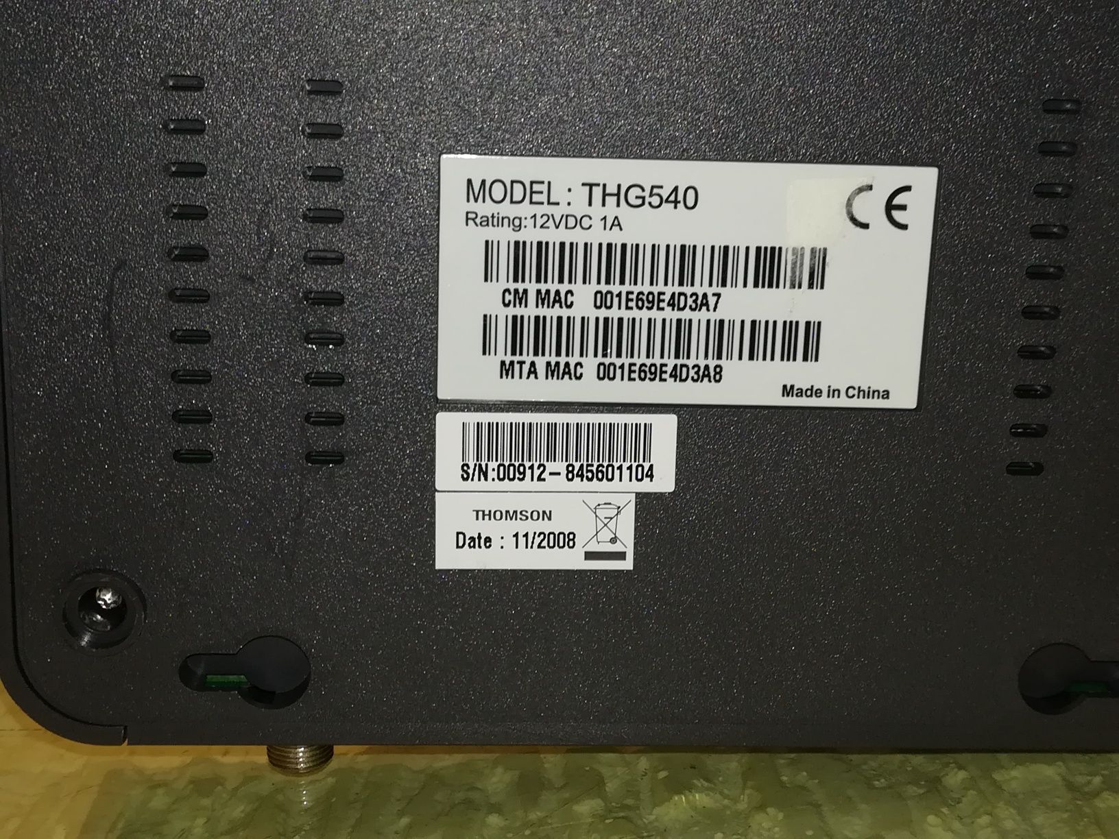 Modem /Router Thomson THG540 da NOS