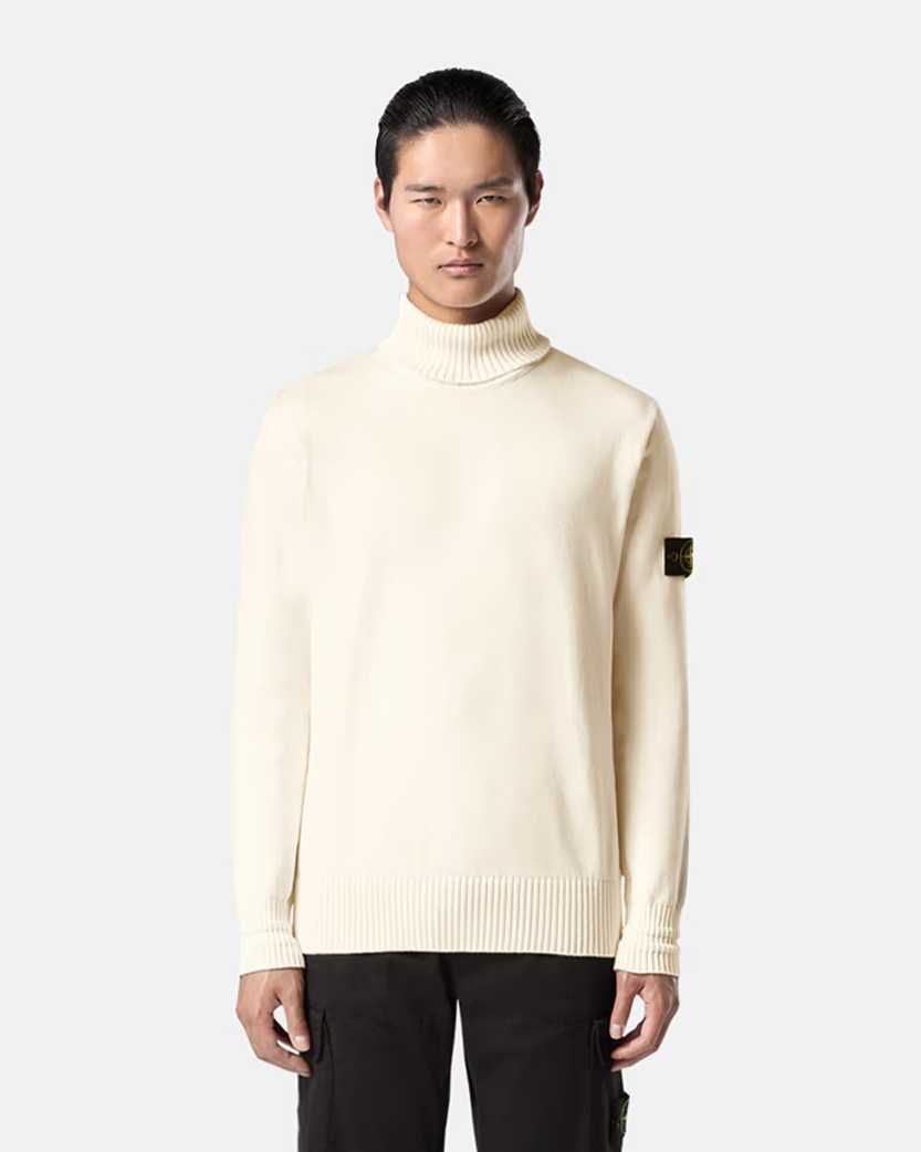Светр Stone Island 505A2 Logo Badge Turtleneck Sweater White