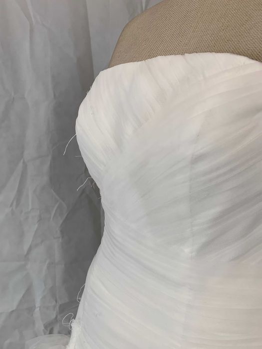 Nowa Suknia ślubna 38 Syrena falbany outlet rybka falbany vintage wady