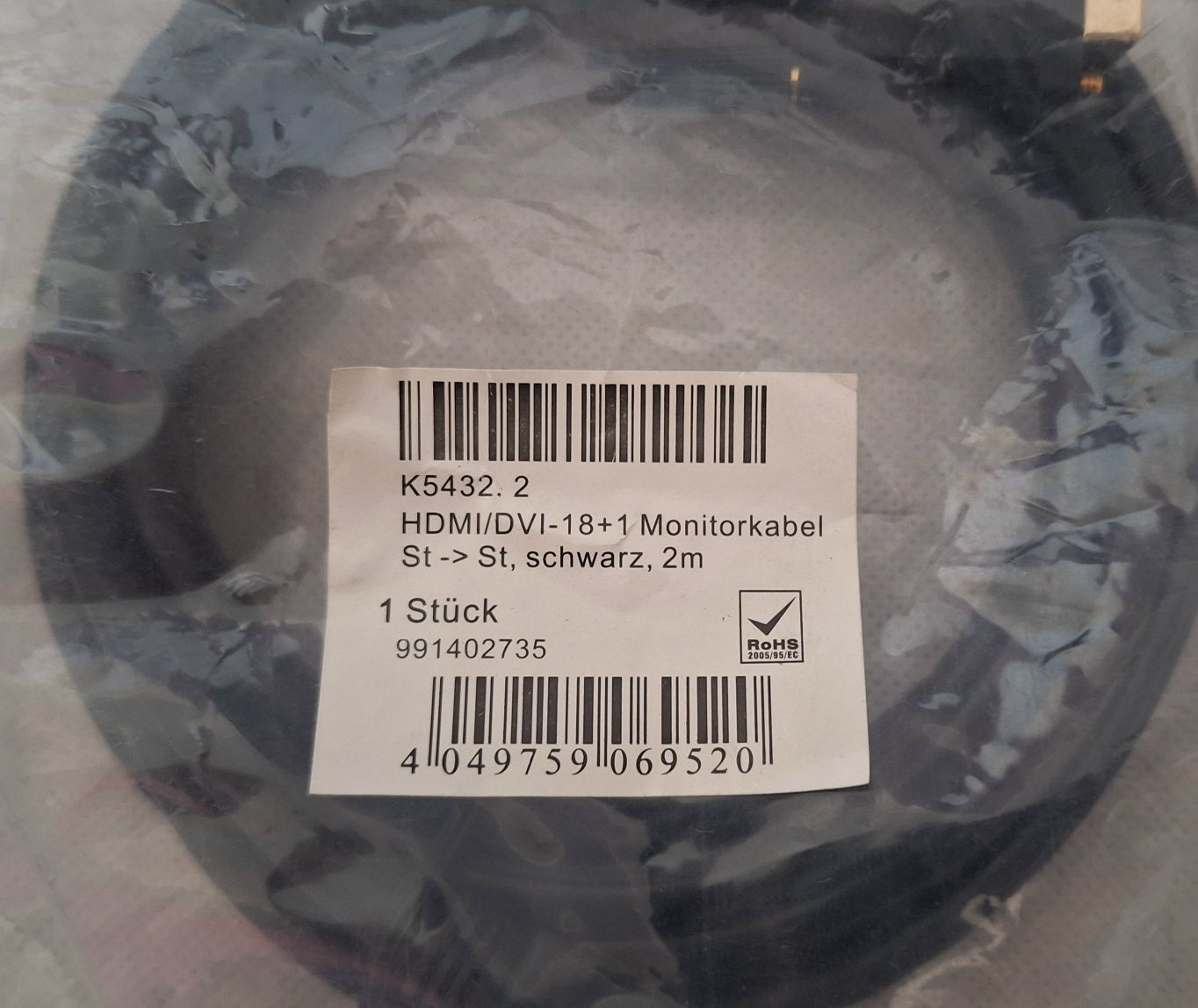 Kabel HDMI - DVI 2m K5432.2