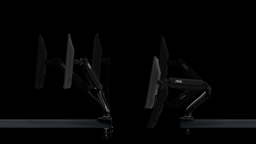 AOC AS110D0 Monitor Arm, Supports Monitors up to 27", Black, NEW64170828749059124