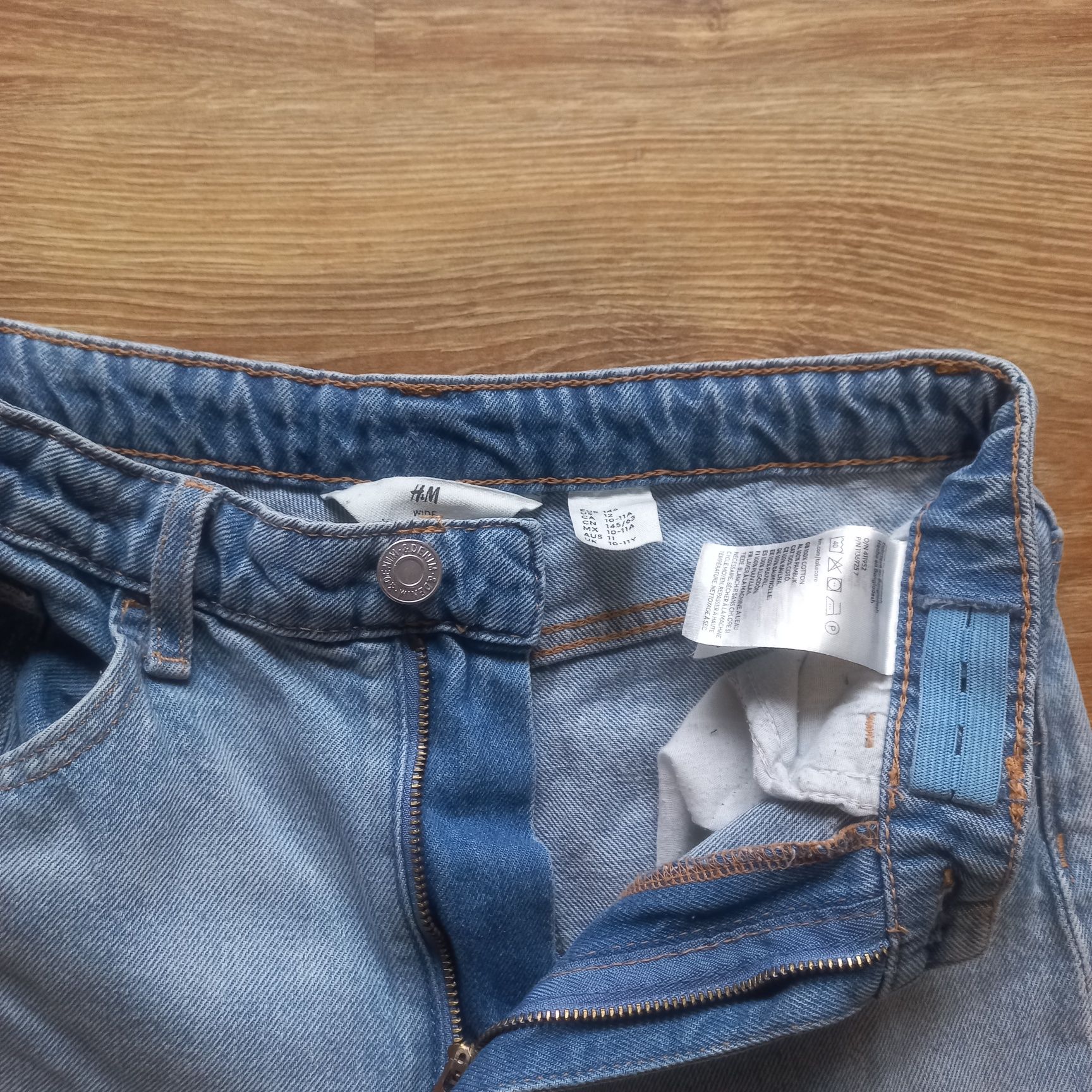 Spodnie jeans bojówki dziewczęce 146 h&m