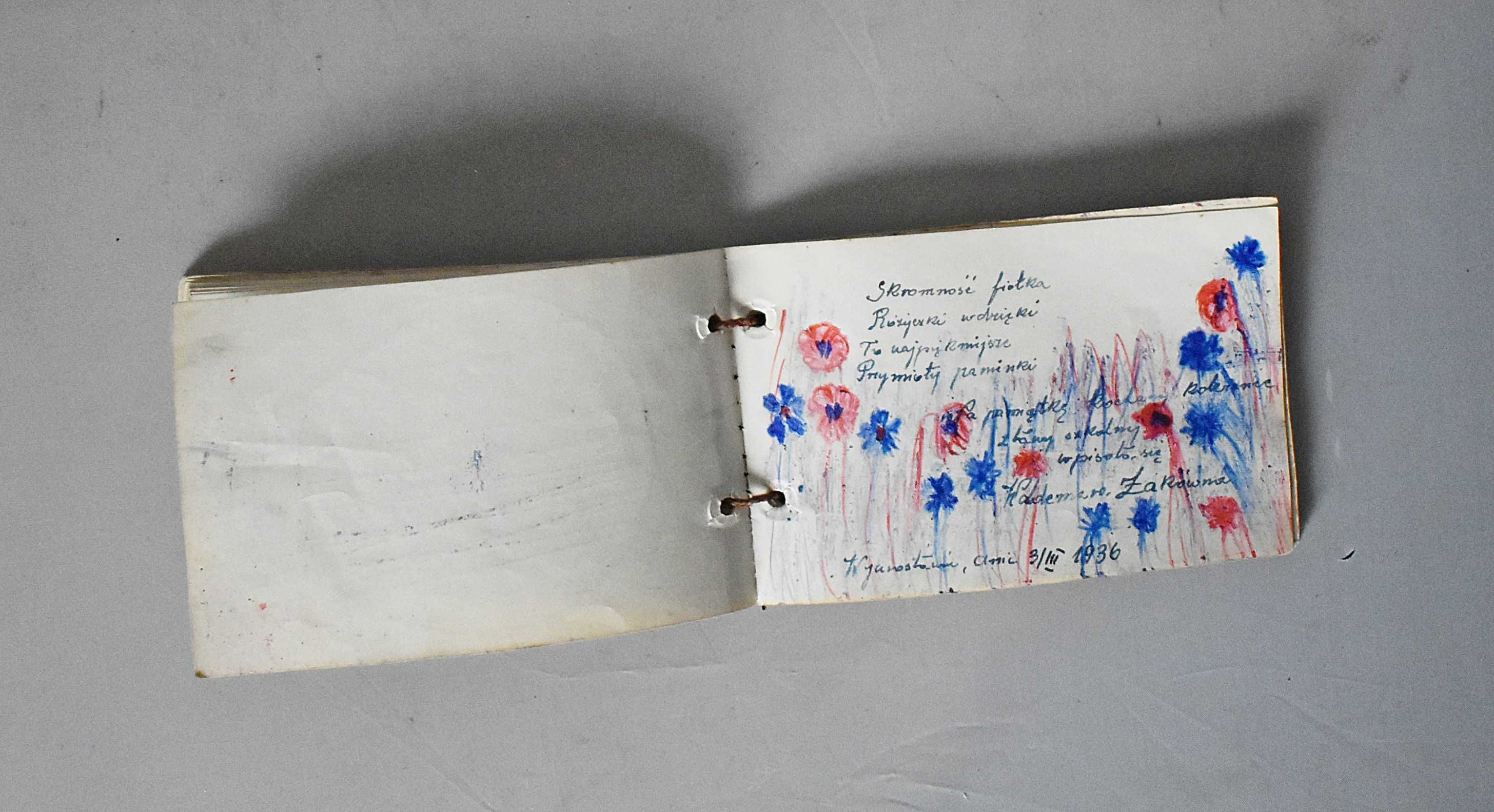 Starodawny przedwojenny notes, pamiątkowy pamiętnik