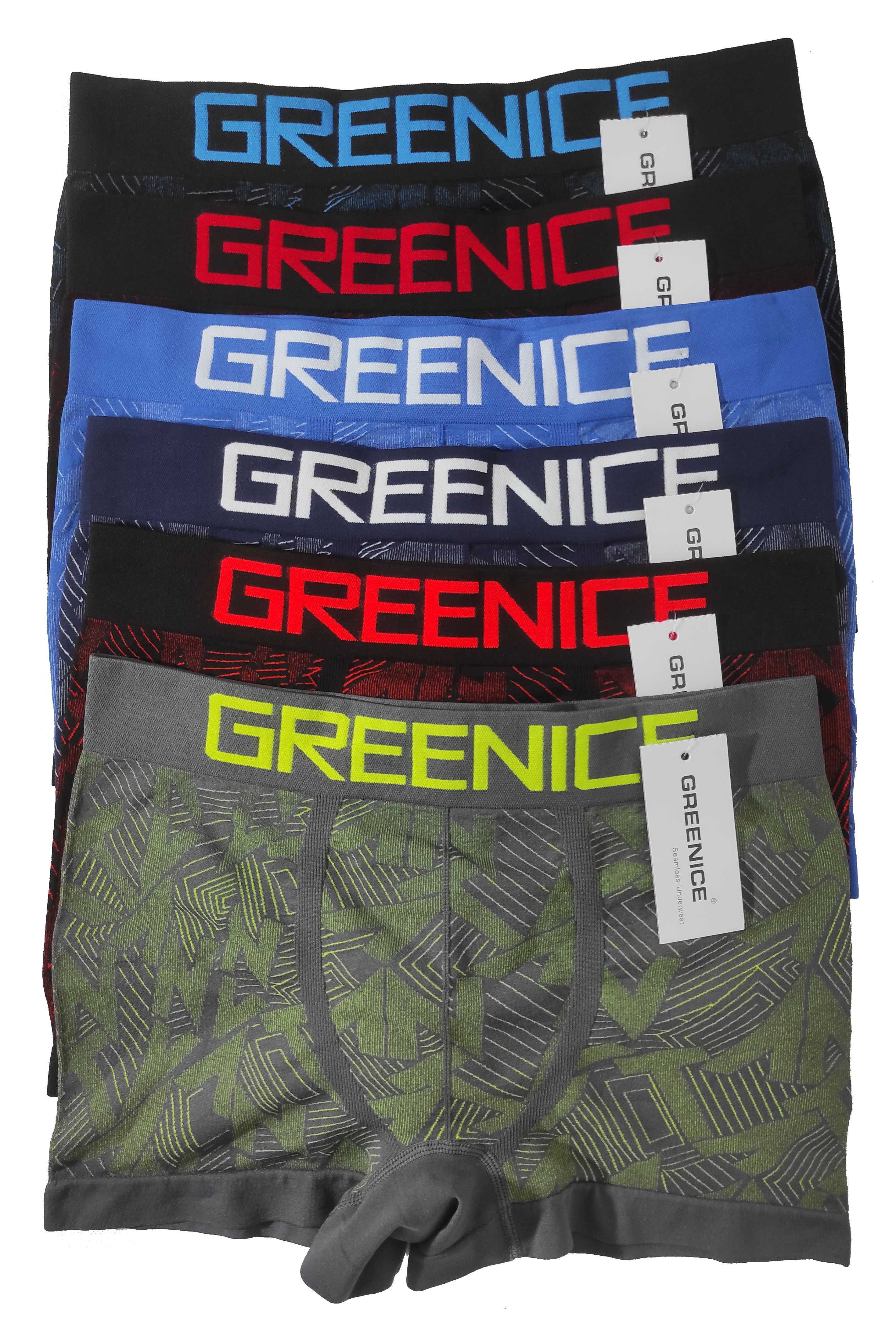 Z75. 6x Bokserki męskie GREENICE r. XL/XXL bezszwowe GREENICE PREMIUM