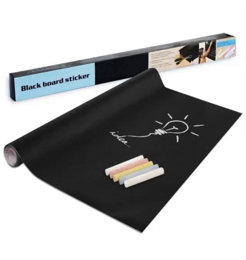 Дошка доска стікер для мела малювання крейдою Black Board  2*0.6м