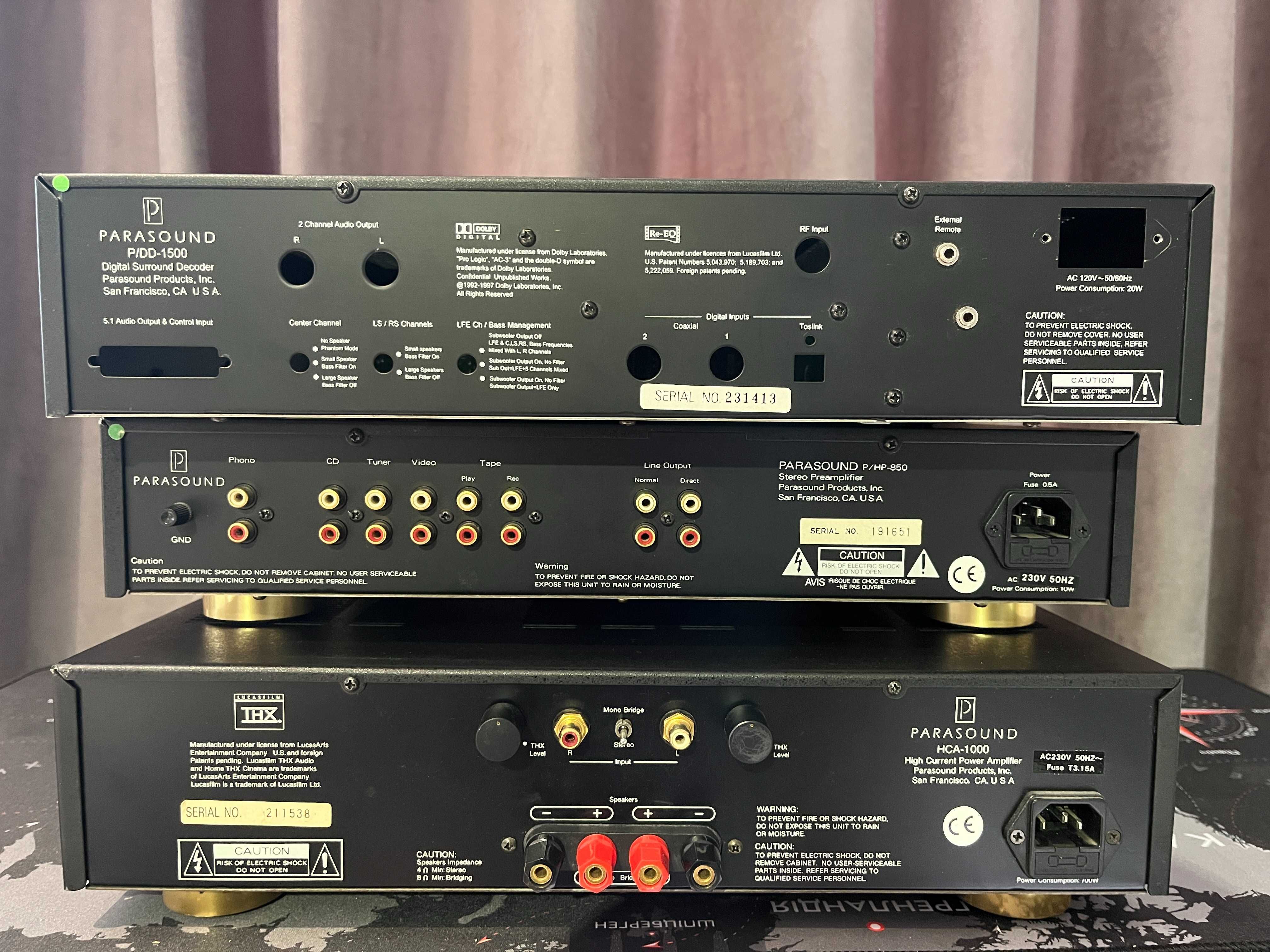 Усилитель Parasound HCA-1000 + Предусилит Parasound P/HP-850 + подарок
