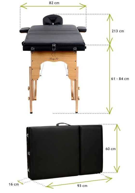 Stół, łóżko do masażu 3-segmentowe drewniane