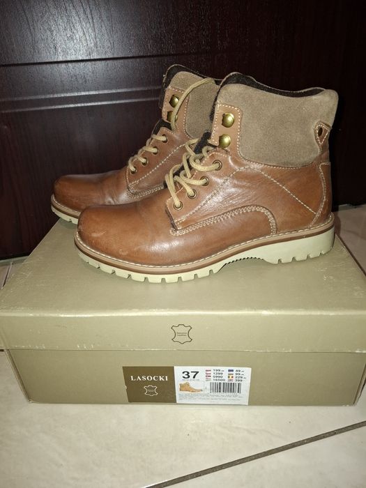 Botki trapery Lasocki, skóra , r 38
