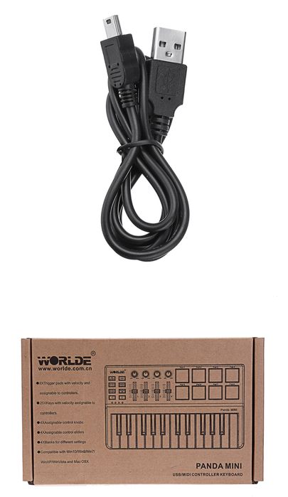 Worlde panda mini teclado portátil 25 teclas e controlador midi NOVO