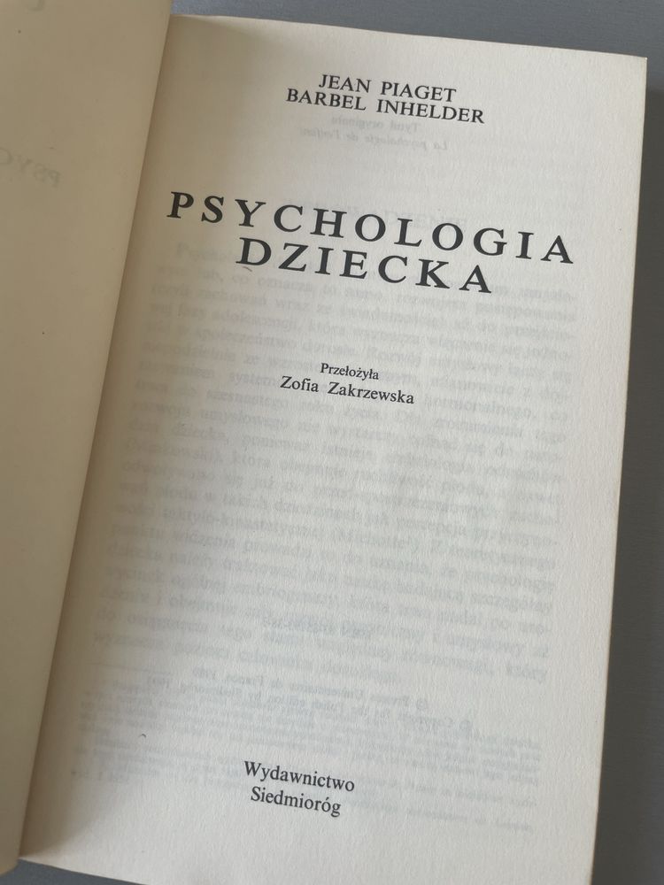 Psychologia dziecka Piaget Inhelder psychologia rozwojowa